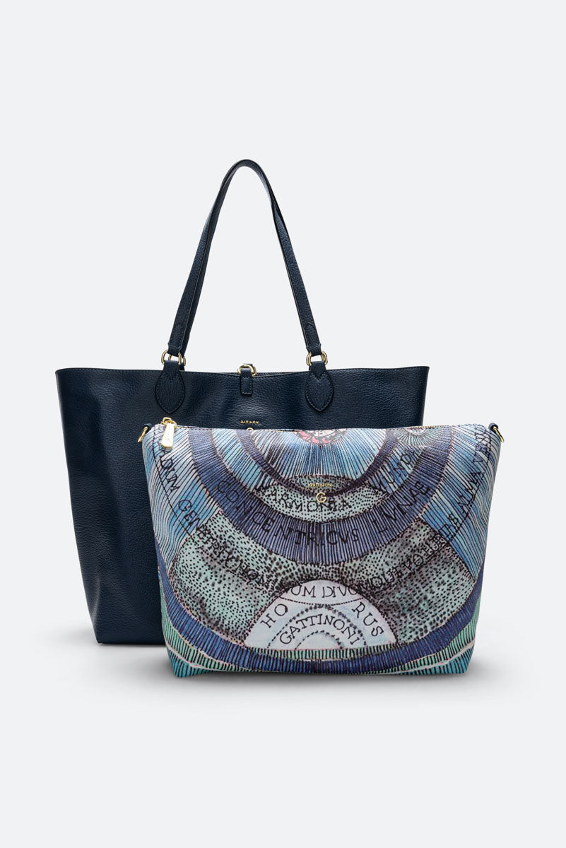 Reversible Navy and Planetarium Aquamarine Large