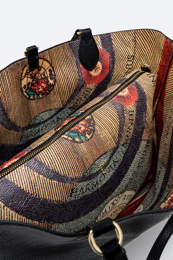 Bolsa de Ombro Reversível Planetarium Preta