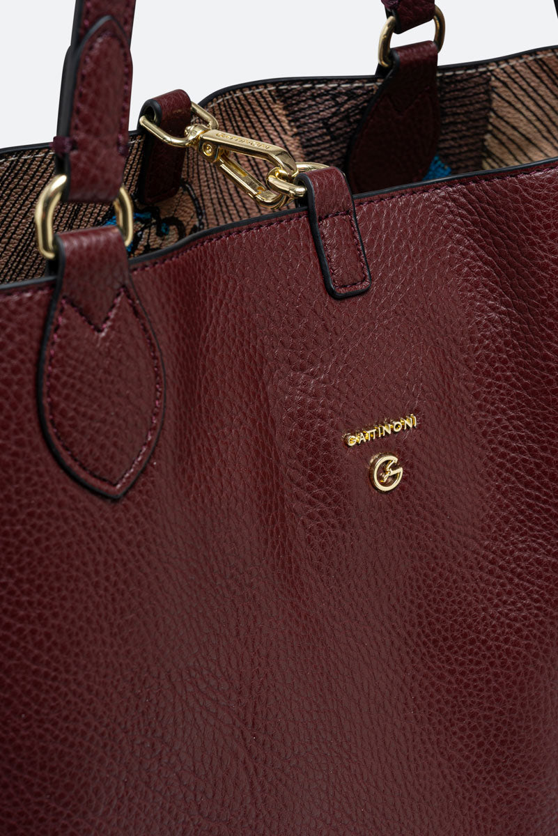 Planetarium Reversible Shoulder Bag in Wine