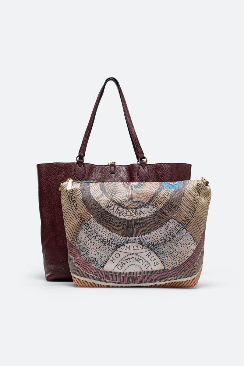 Planetarium Reversible Shoulder Bag in Wine