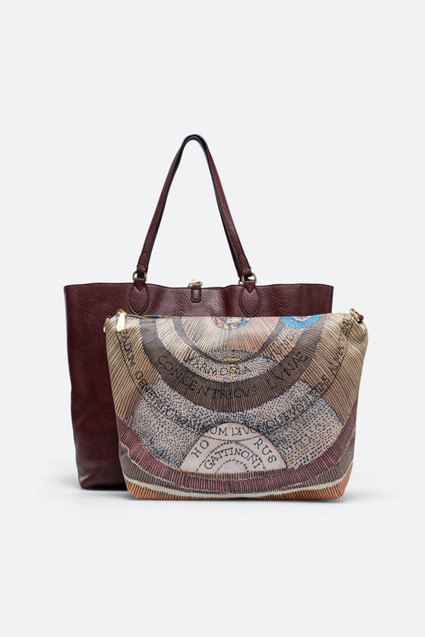 Planetarium Reversible Shoulder Bag in Wine