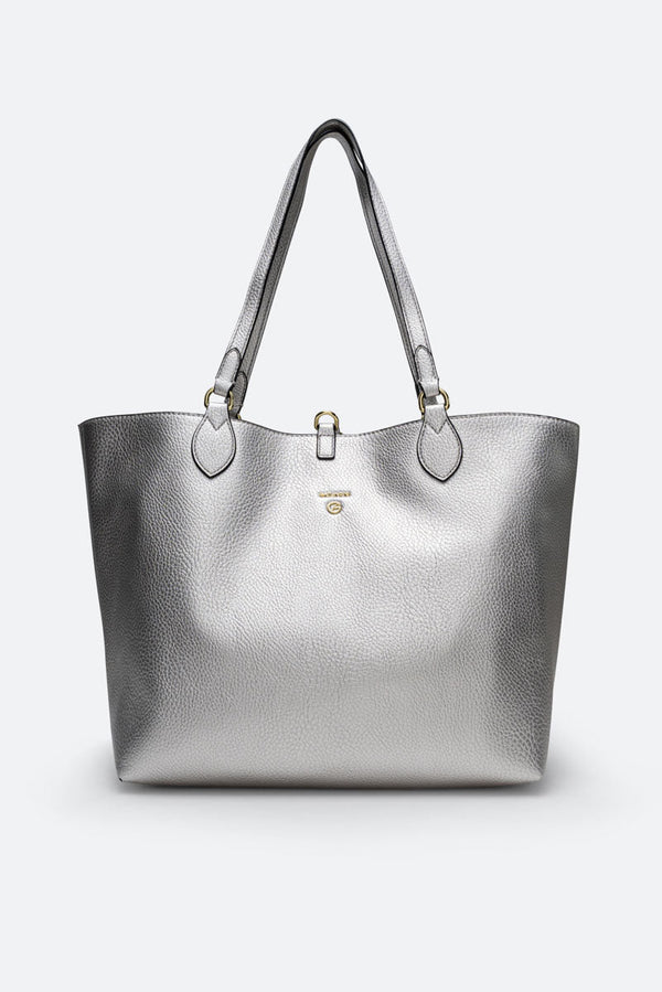 Plan.S D.Handle Reversibl PU/PVC Silver/Ink Sepia