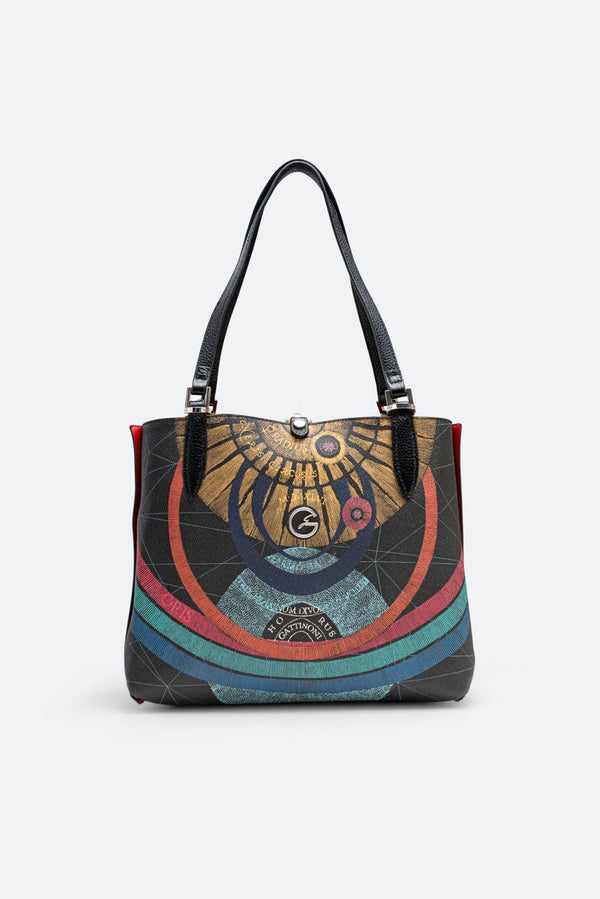 Small Reversible Shoulder Bag Planetarium Black Red