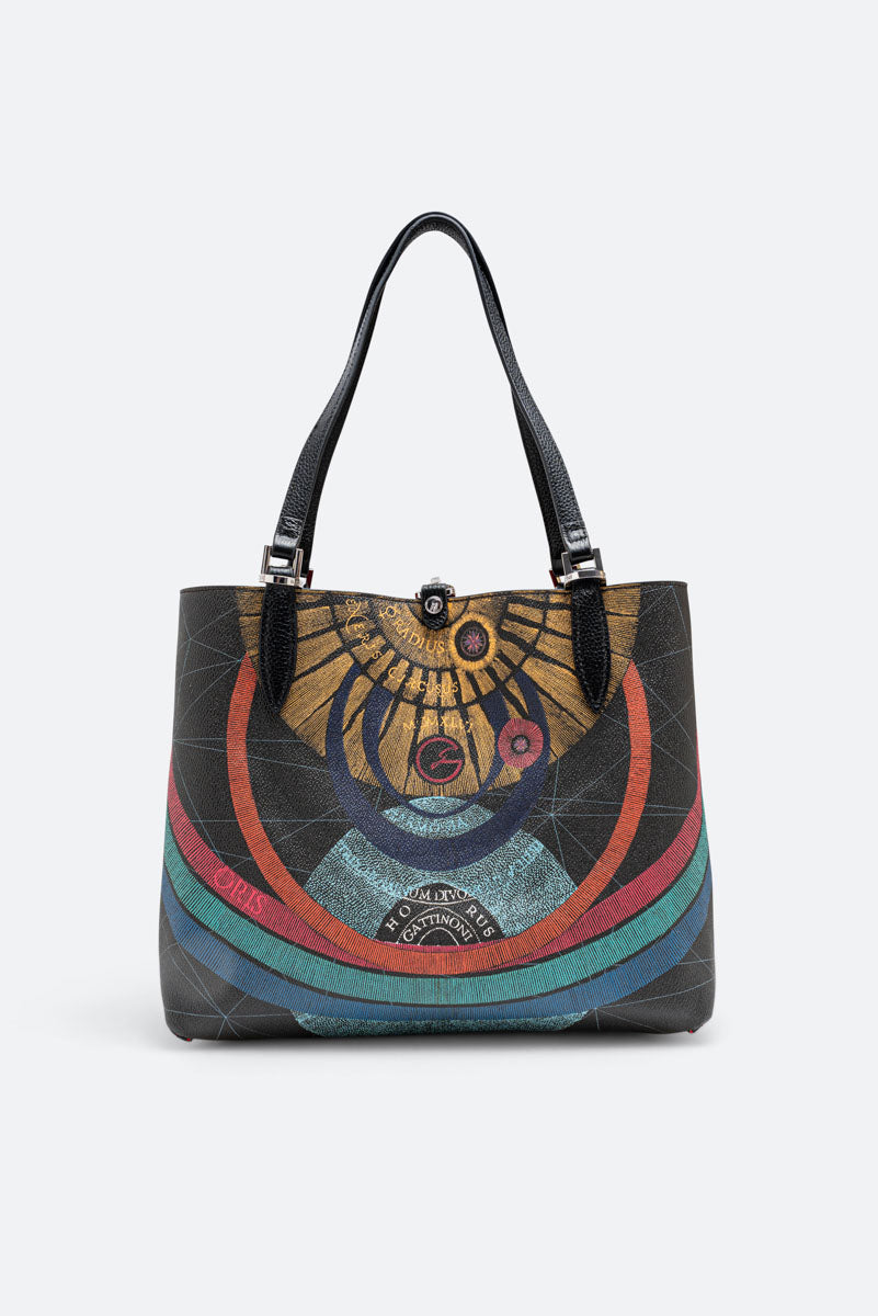 Small Reversible Shoulder Bag Planetarium Black Red