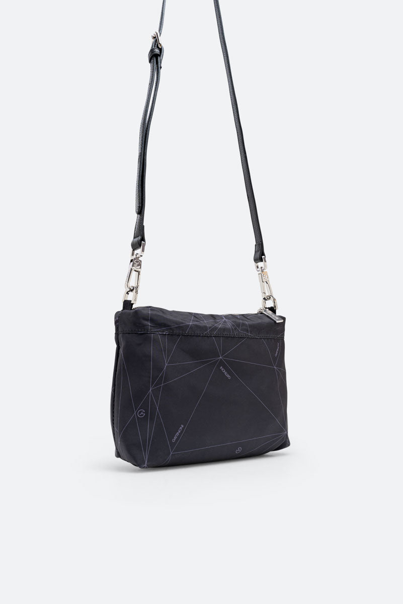 Small Reversible Shoulder Bag Planetarium Black Red