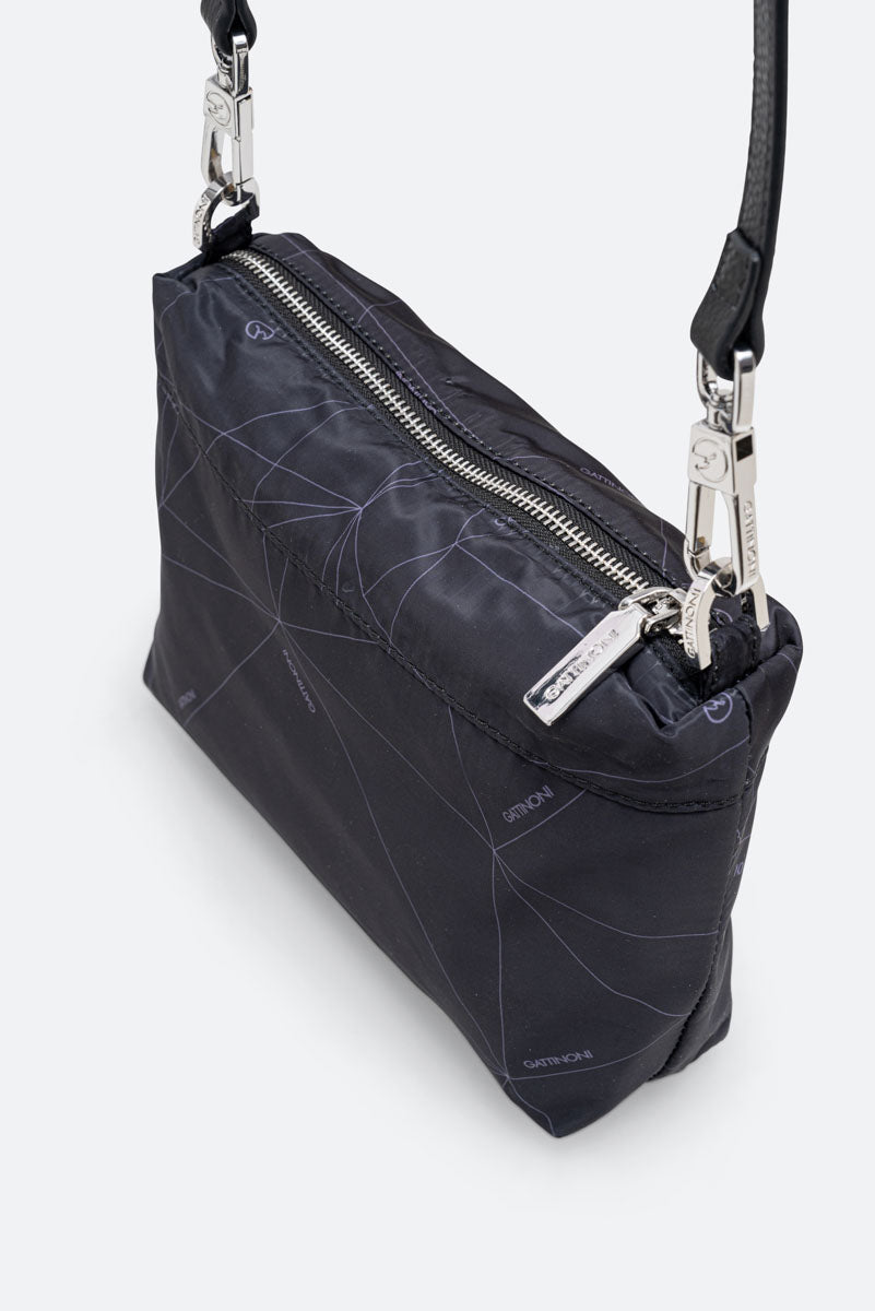 Small Reversible Shoulder Bag Planetarium Black Red