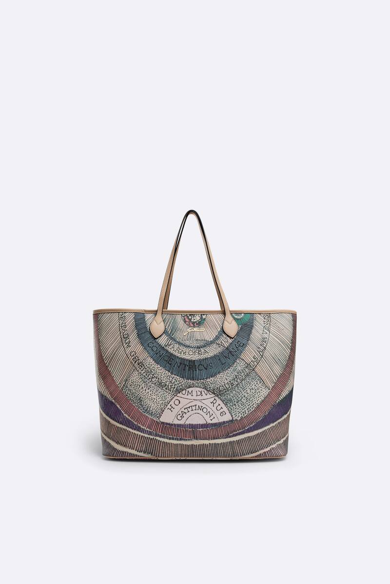 Planetarium L Shopping PVC Planetarium/Leather Watercolor/Beige