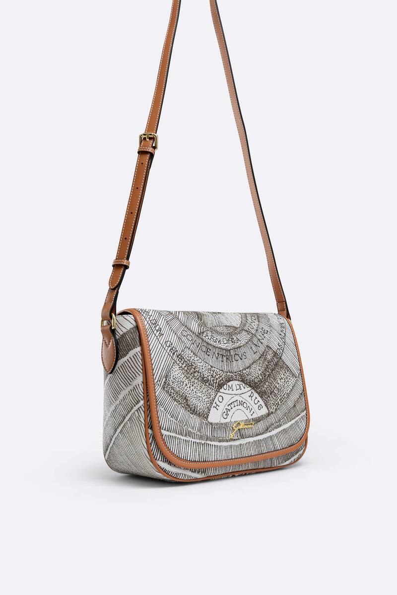 Shoulder bag with flap Planetarium Ink