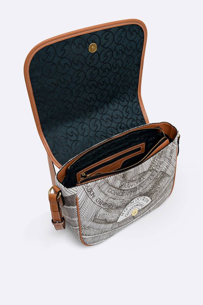 Shoulder bag with flap Planetarium Ink