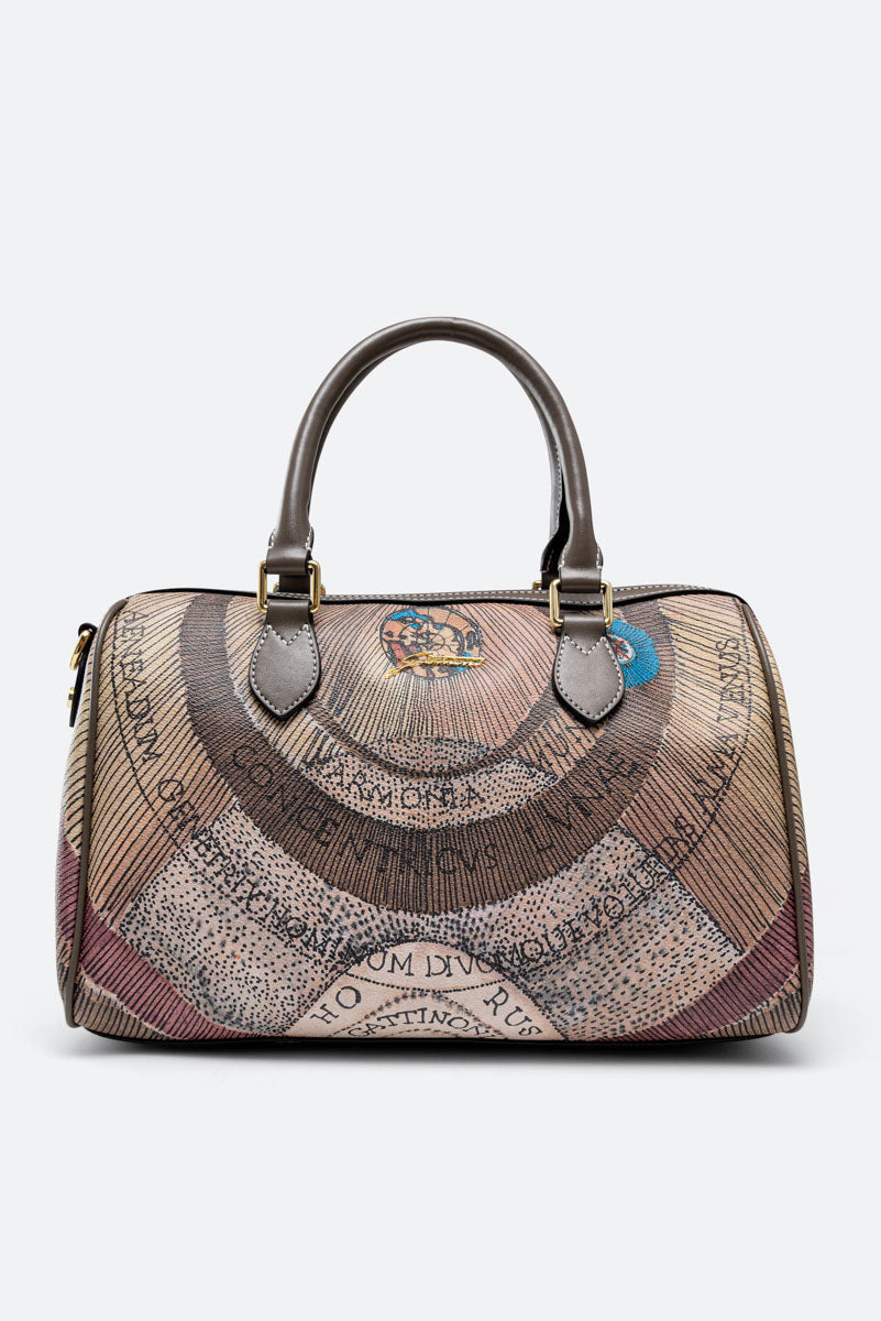 Planetarium Bowling Bag PVC Planetarium/Leather Wild Watercolor/ Dk Taupe