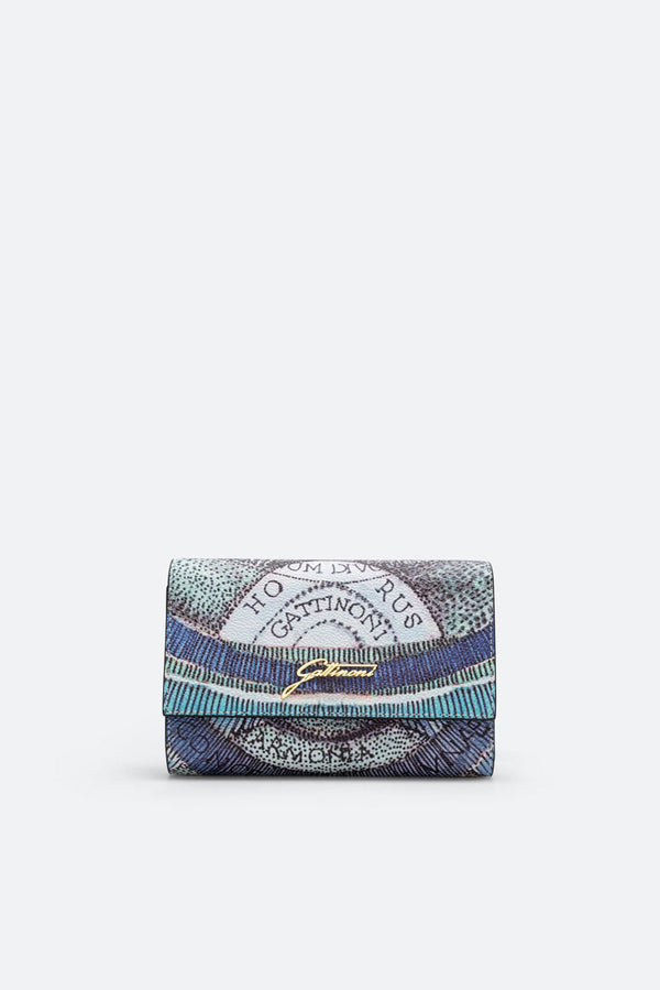 Planetarium M Flap Wallet PVC Planetarium/Leather Acquamarine/Dk Navy