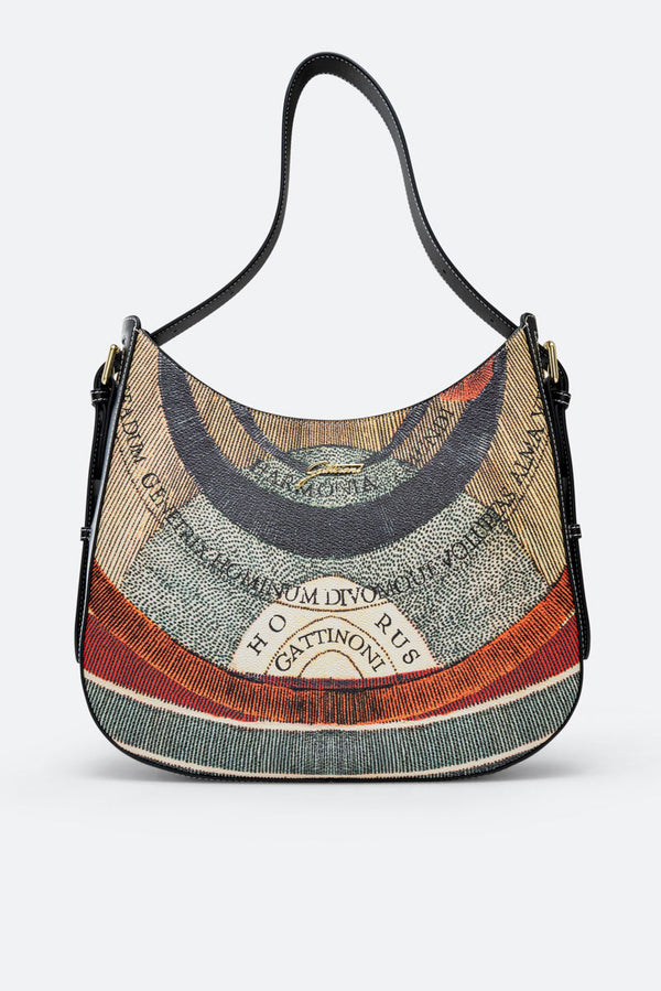 Planetarium L Hobo PVC Planetarium/Leather Classic/Black_Gattinoni