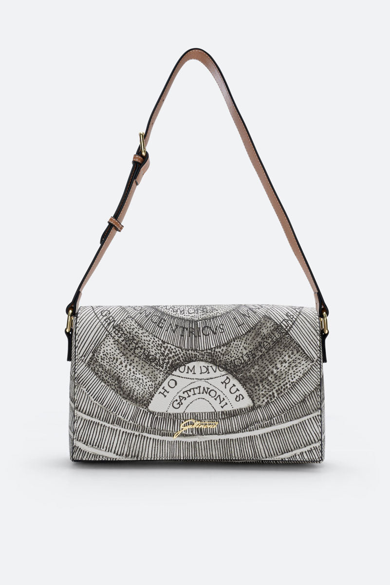 Planetarium Flap Bag PVC Planetarium/Leather Ink Sepia/Lt Tan