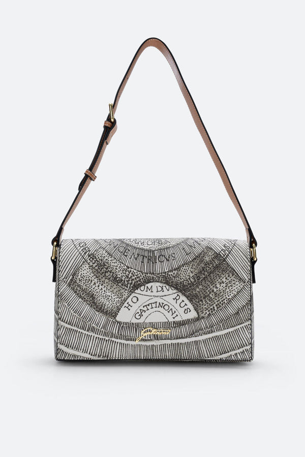 Planetarium Flap Bag PVC Planetarium/Leather Ink Sepia/Lt Tan