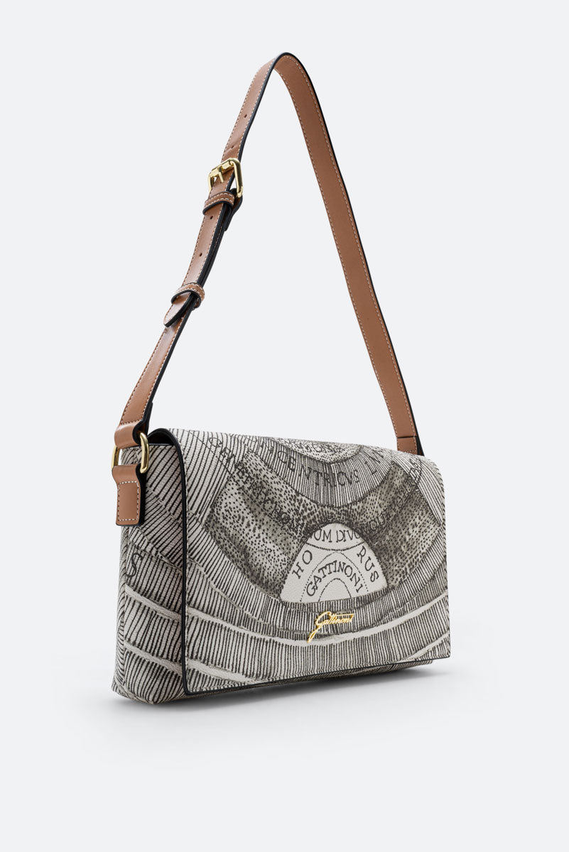 Bolso de solapa Planetarium Tinta Sepia
