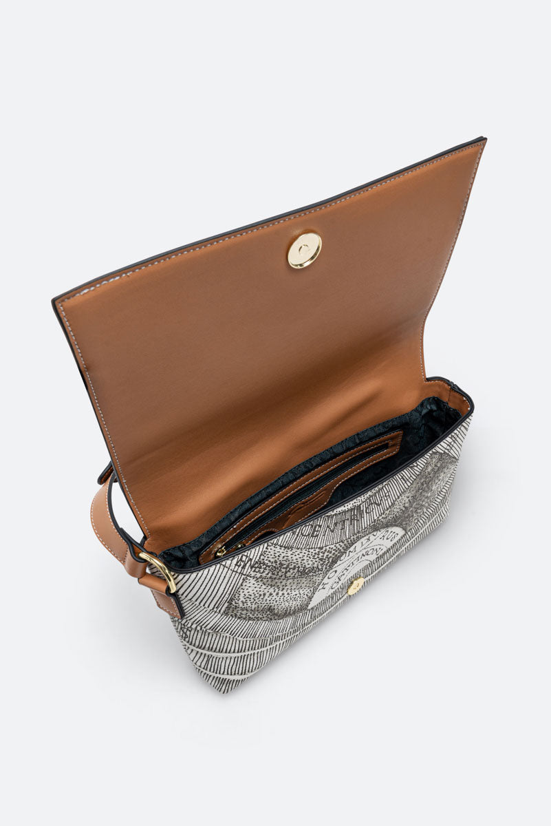 Bolso de solapa Planetarium Tinta Sepia