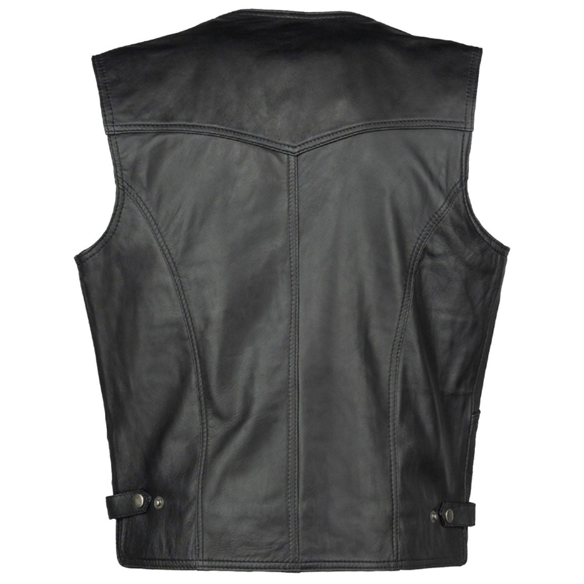 Colete de Couro Masculino Billy Preto