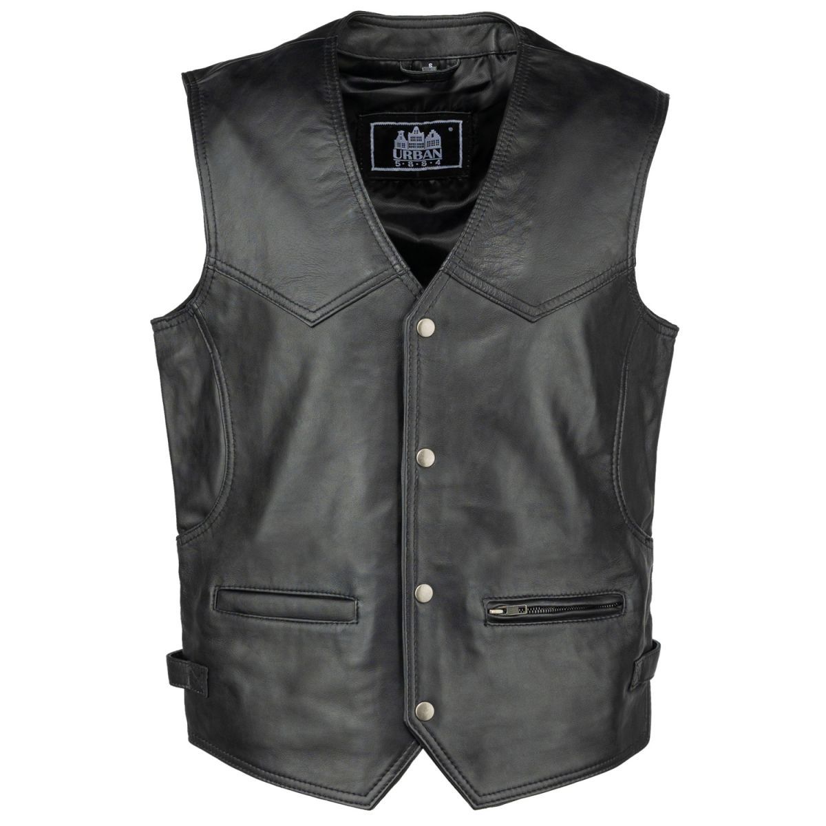 Colete de Couro Masculino Billy Preto