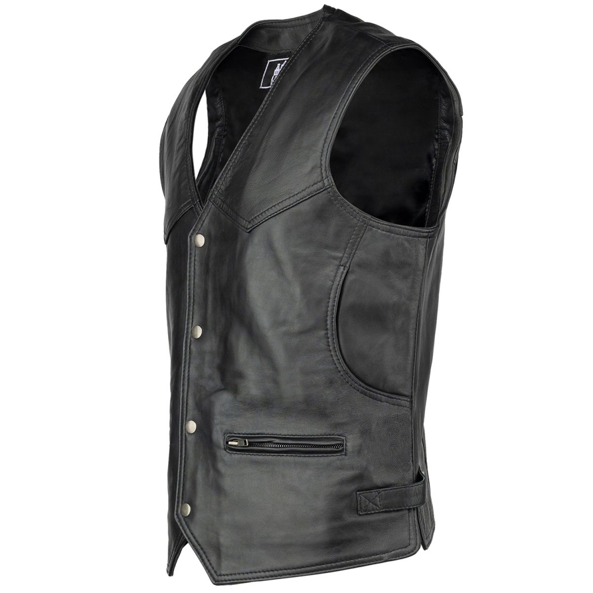Colete de Couro Masculino Billy Preto