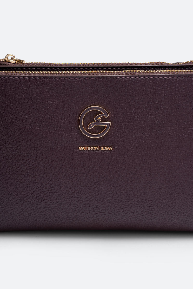 Medium Schoudertas DENISE in Bordeau Kunstleer