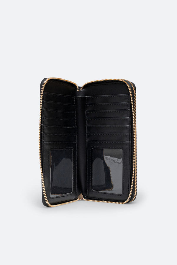 Denise Double Zip Wallet Black
