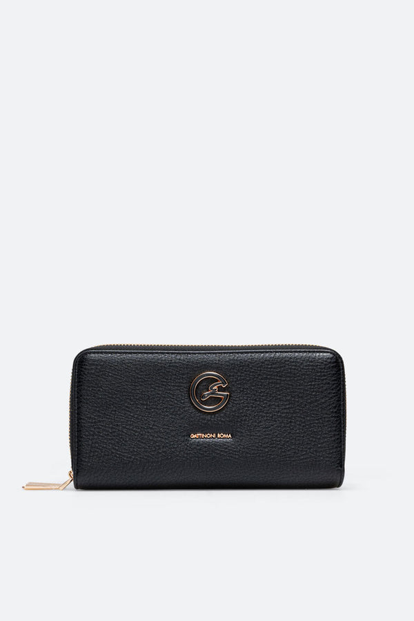 Denise Double Zip Wallet Black