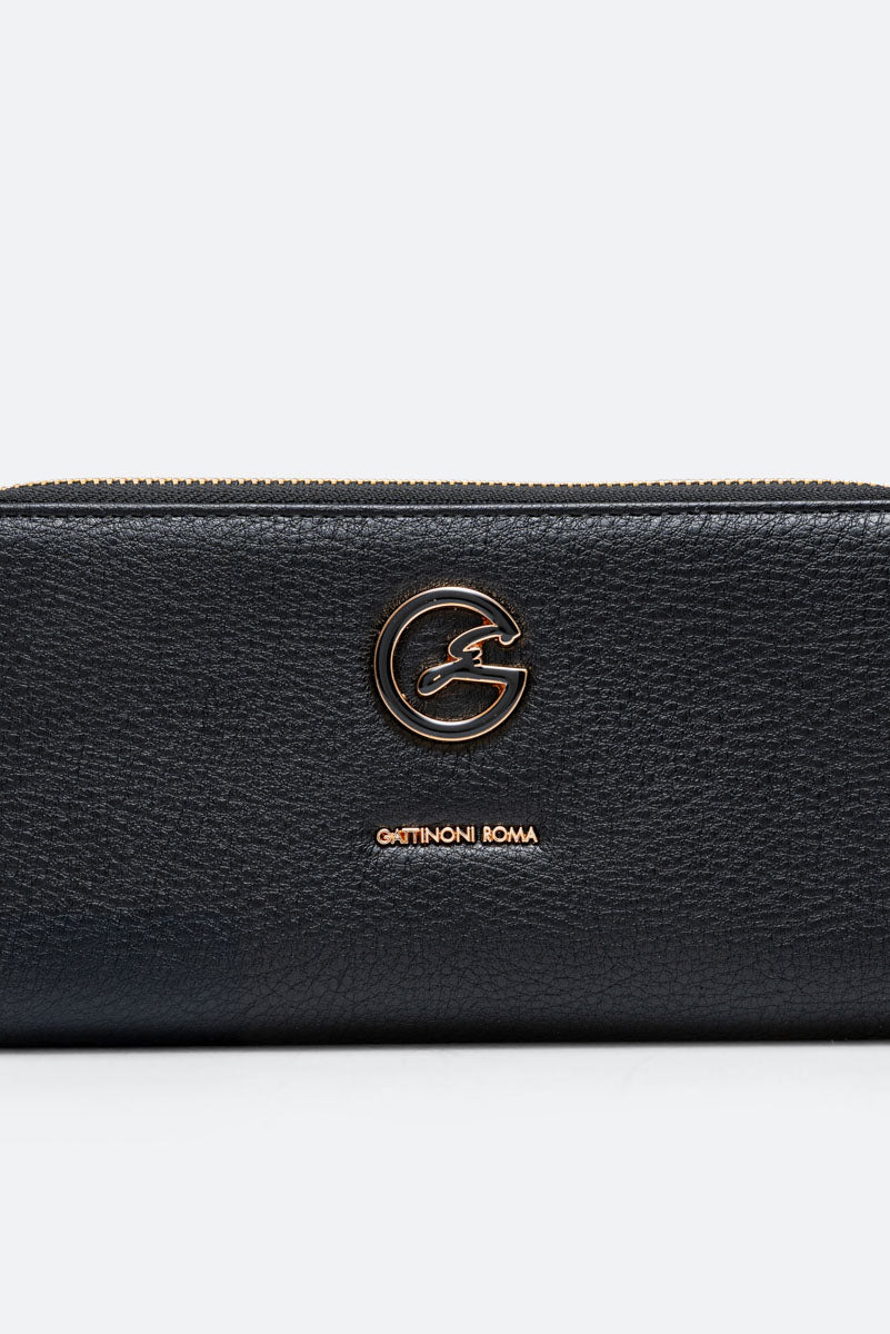 Denise Double Zip Wallet Black