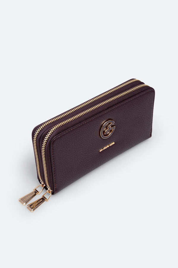 Denise Double Zip Wallet Black