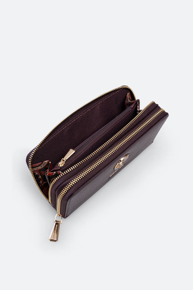 Denise Double Zip Wallet Black