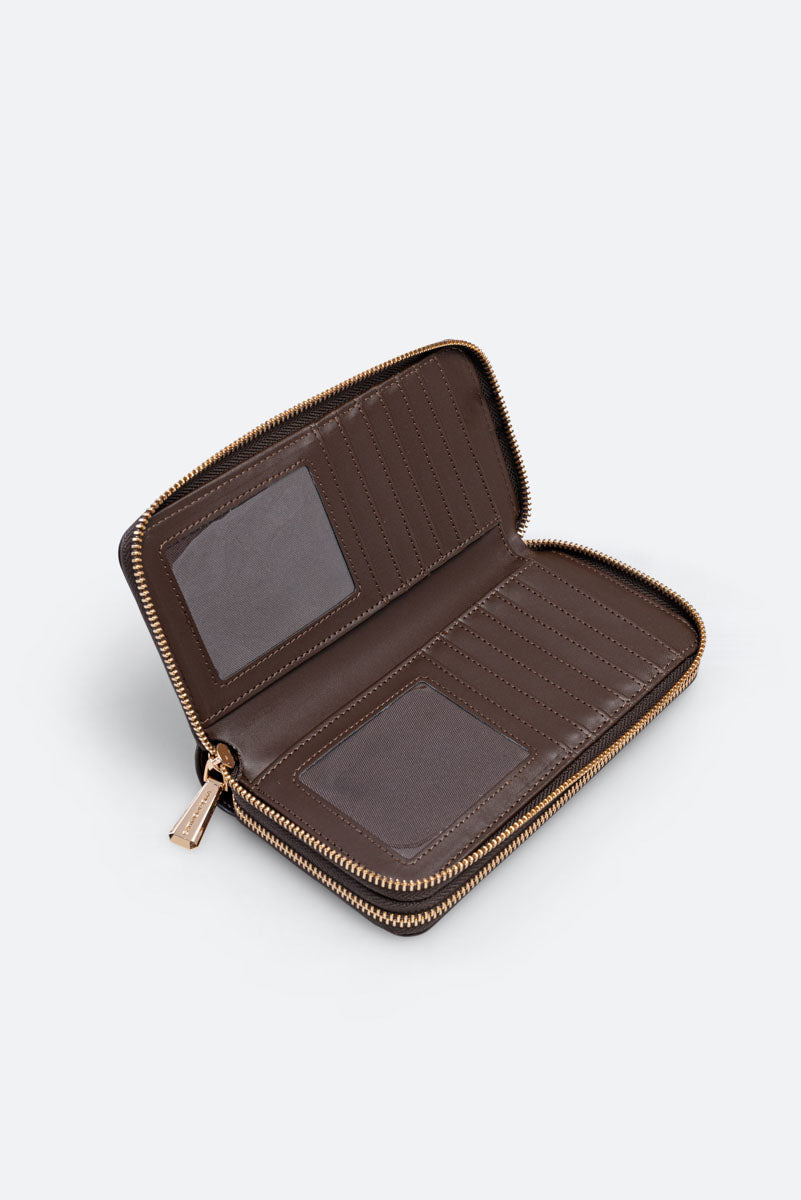 Denise Double Zip Wallet Black