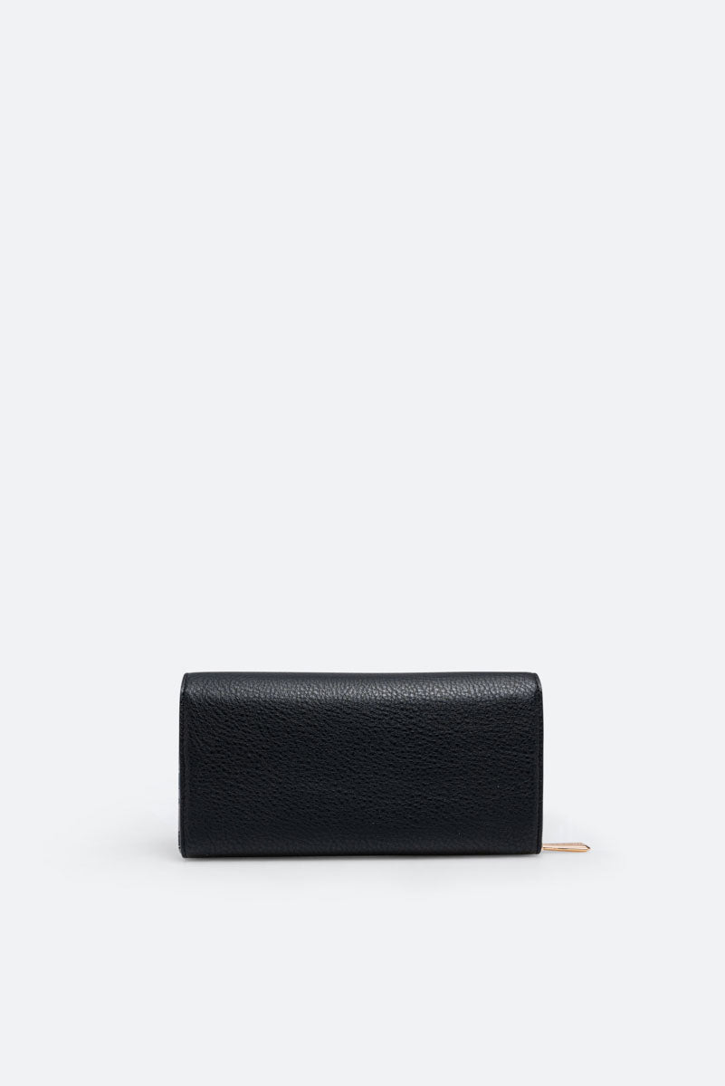 Large Denise Wallet in Black Synthetic Leather
