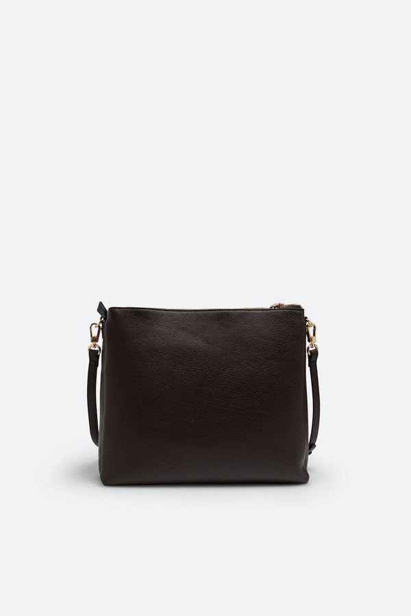 Large Hobo Denise in Synthetic Leather Chocolate