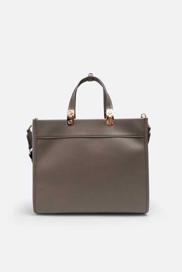 Borsa Grande in Pelle Sintetica AMELIA Taupe