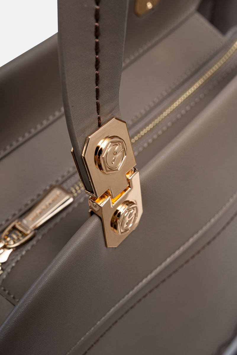 Borsa Grande in Pelle Sintetica AMELIA Taupe