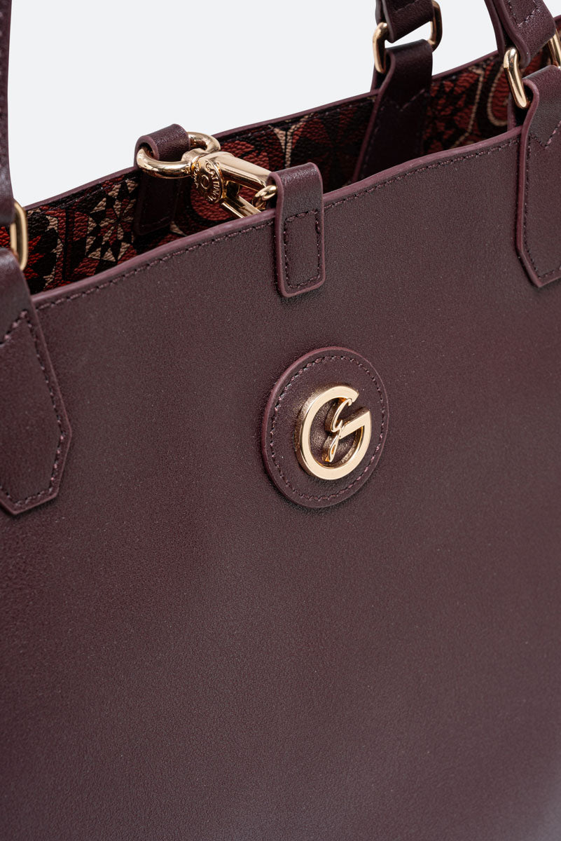 Reversible Medium Shopping Bag Teodosia Garnet