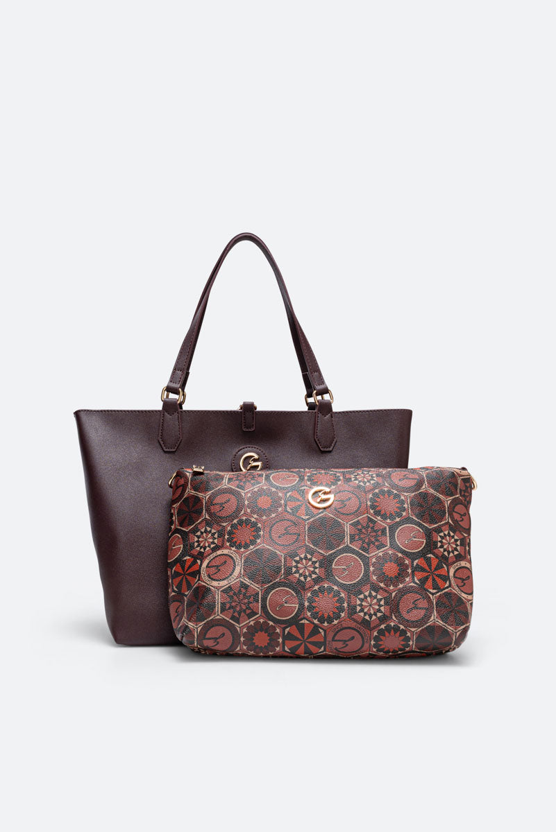Reversible Medium Shopping Bag Teodosia Garnet