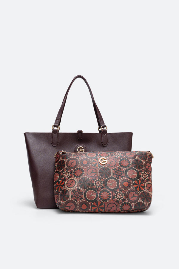 Reversible Medium Shopping Bag Teodosia Garnet