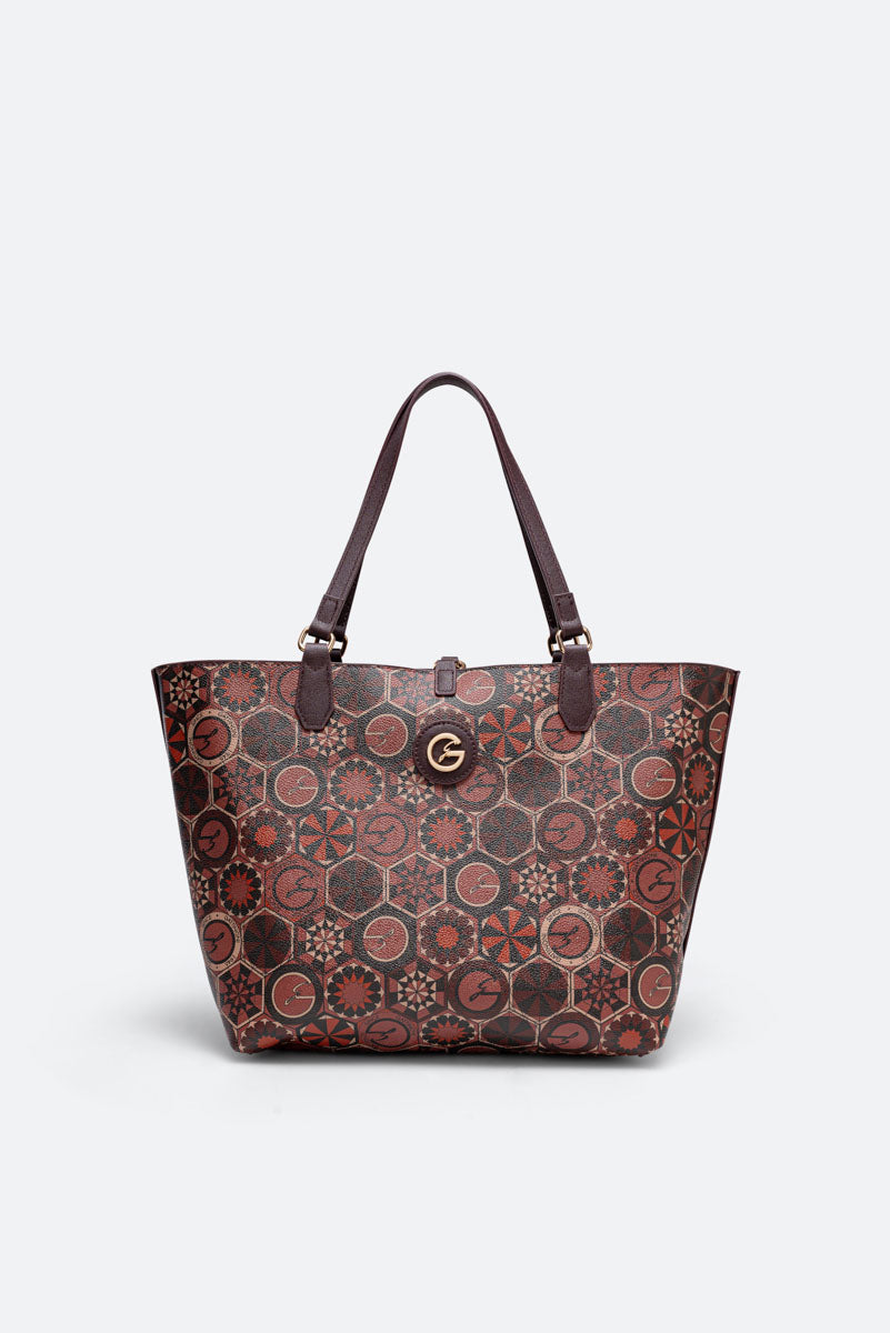 Reversible Medium Shopping Bag Teodosia Garnet