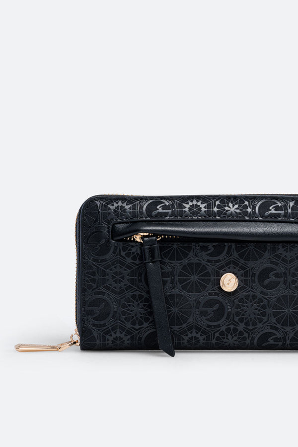 Teodosia Casual Black Zip Wallet