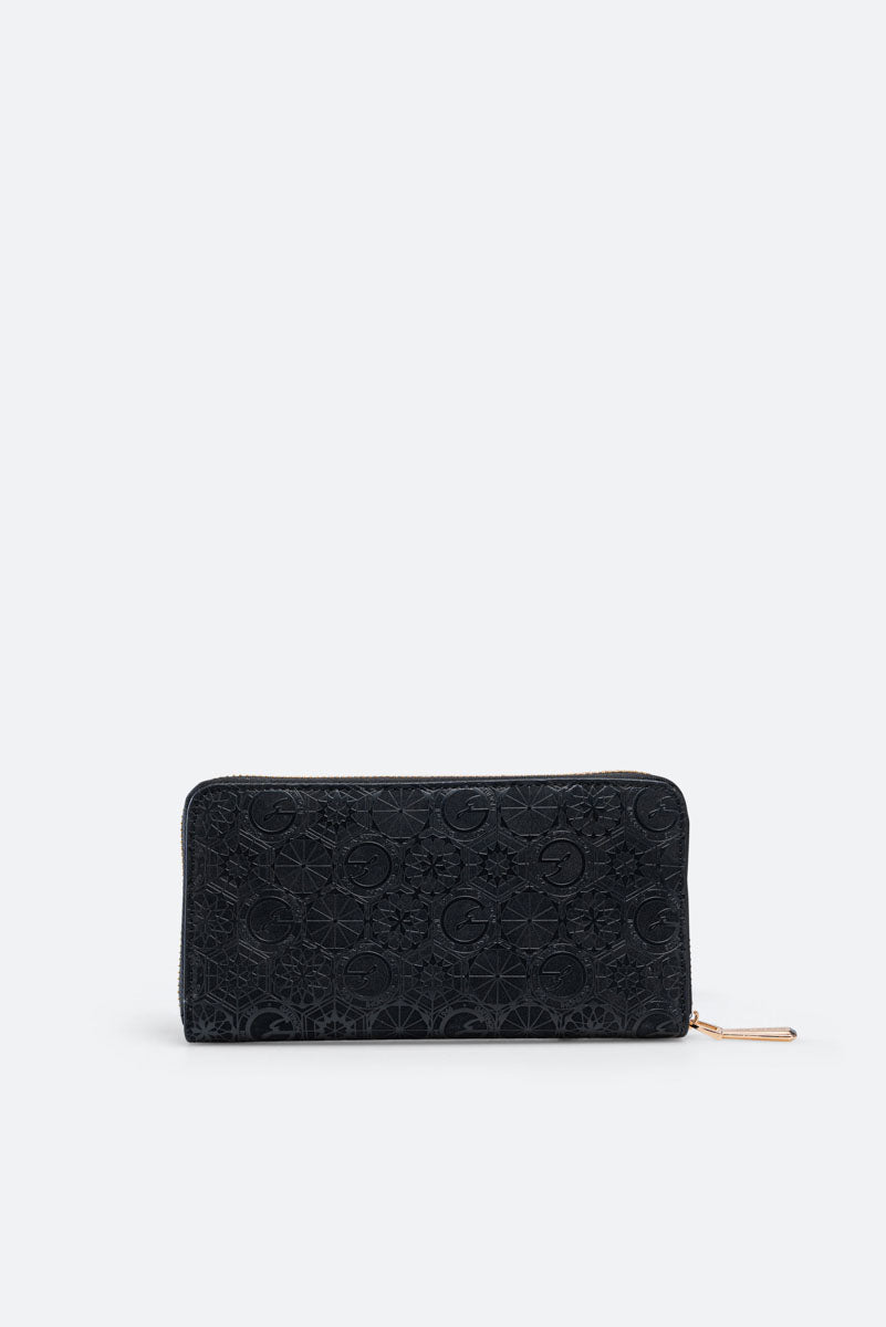 Cartera con cremallera negra Teodosia casual