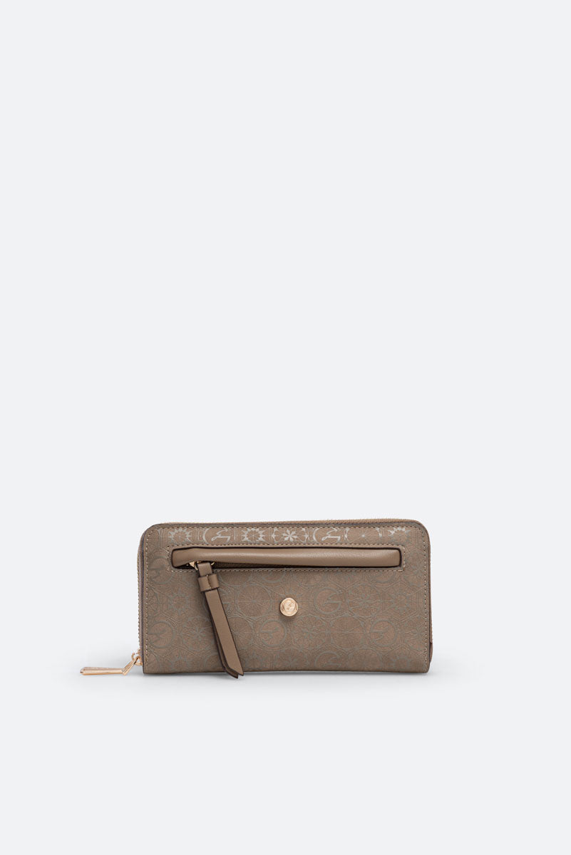 Teodosia Casual Zip Wallet in Dove Grey