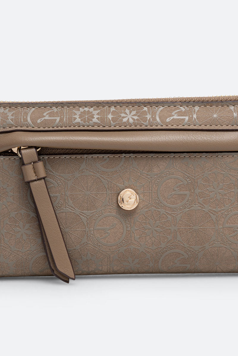 Teodosia Casual Zip Wallet in Dove Grey