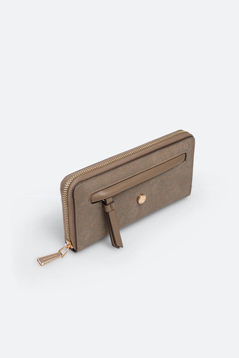 Teodosia Casual Zip Wallet in Dove Grey