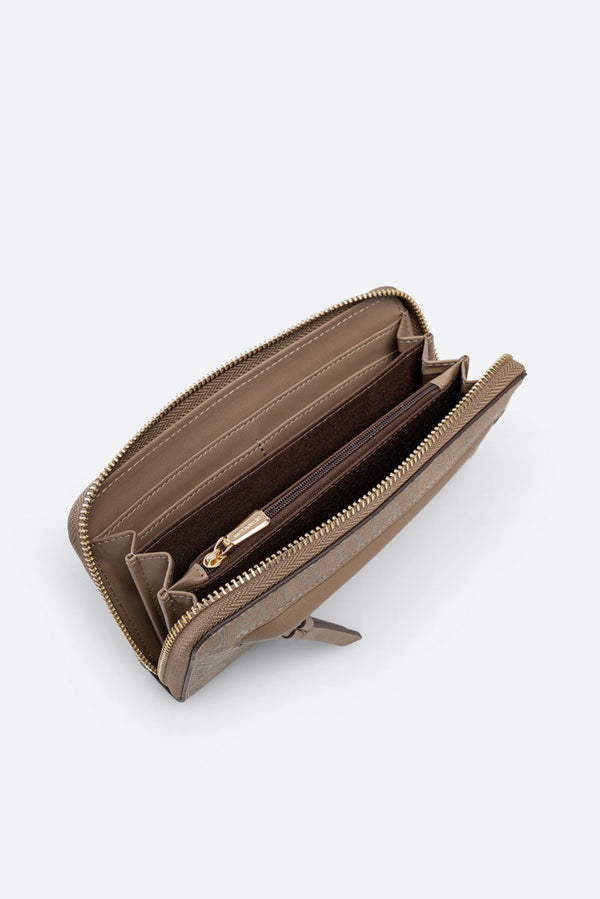 Teodosia Casual Zip Wallet in Dove Grey