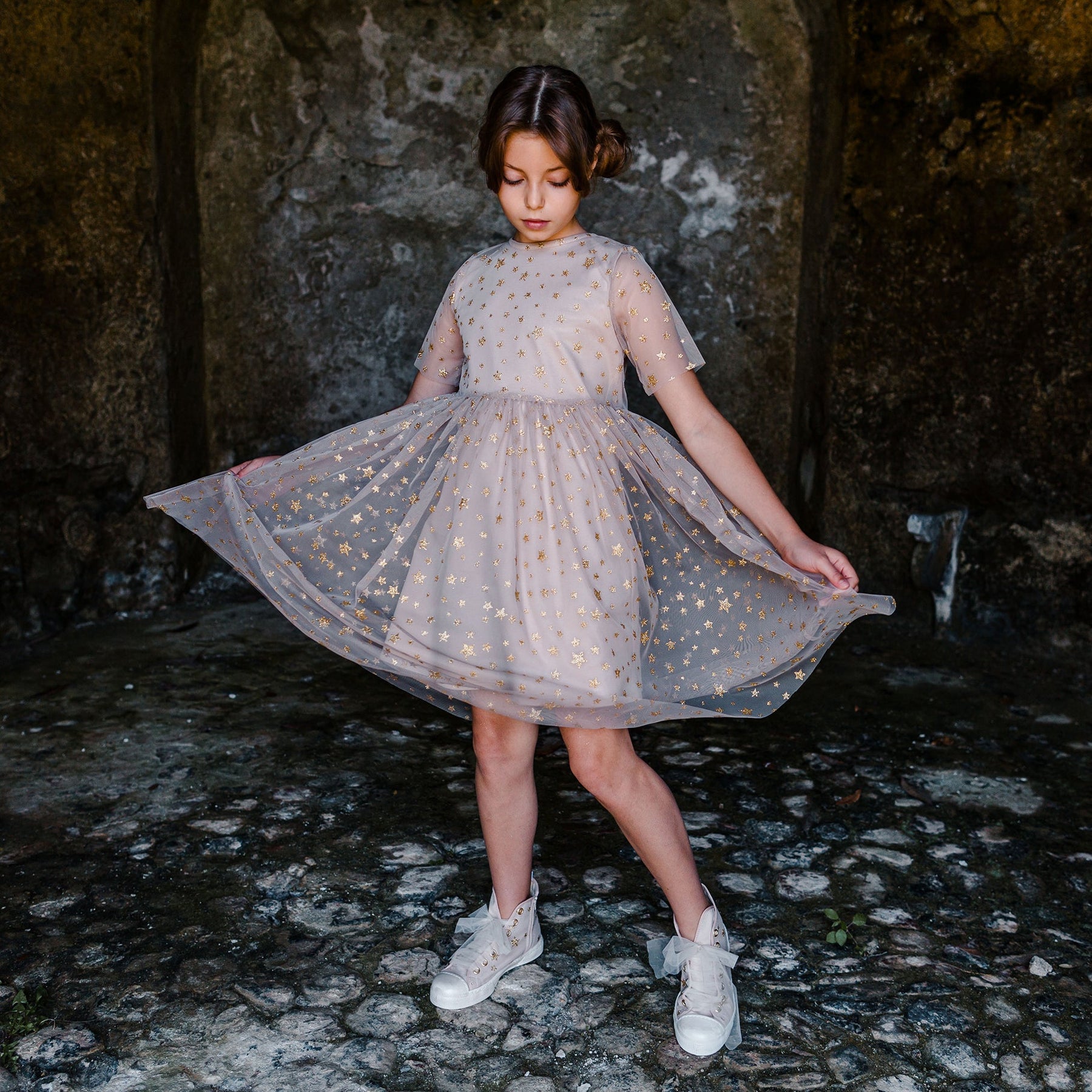 DOUBLE TULLE DRESS WITH STARS