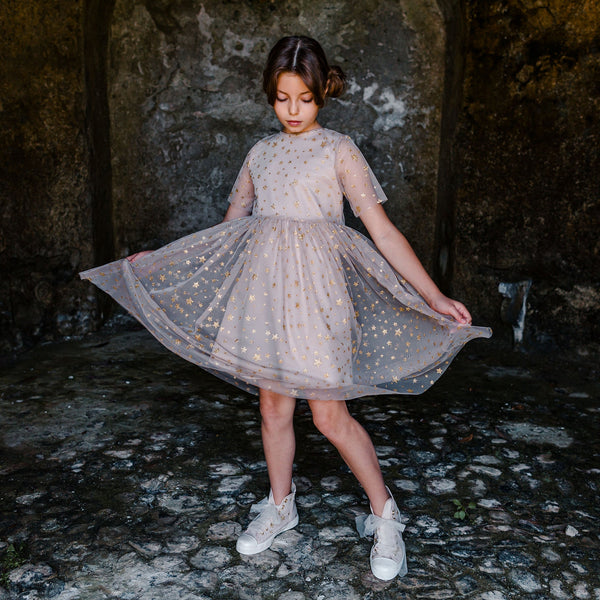 DOUBLE TULLE DRESS WITH STARS