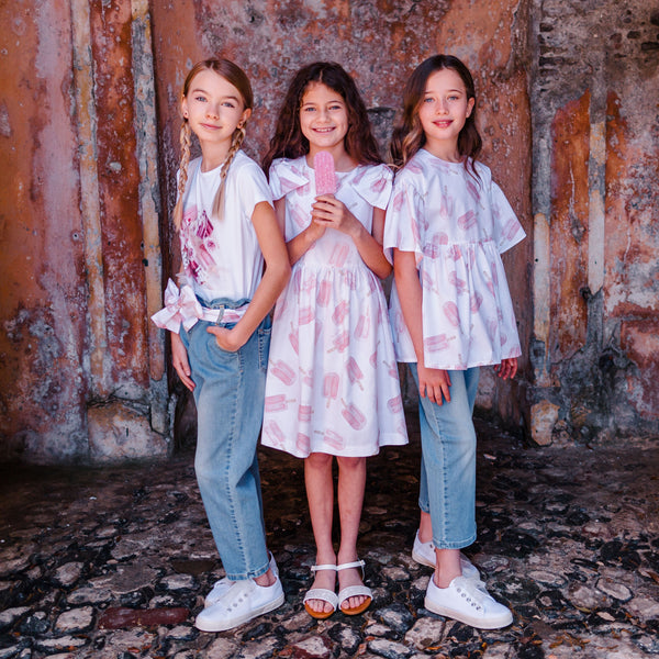 PINK ICICLE PRINT DRESS