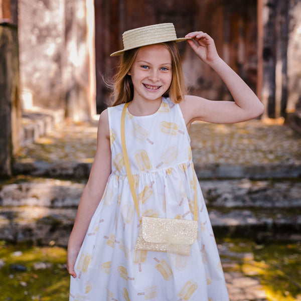 VESTIDO IMPRESIÓN CARÁMBANO AMARILLO