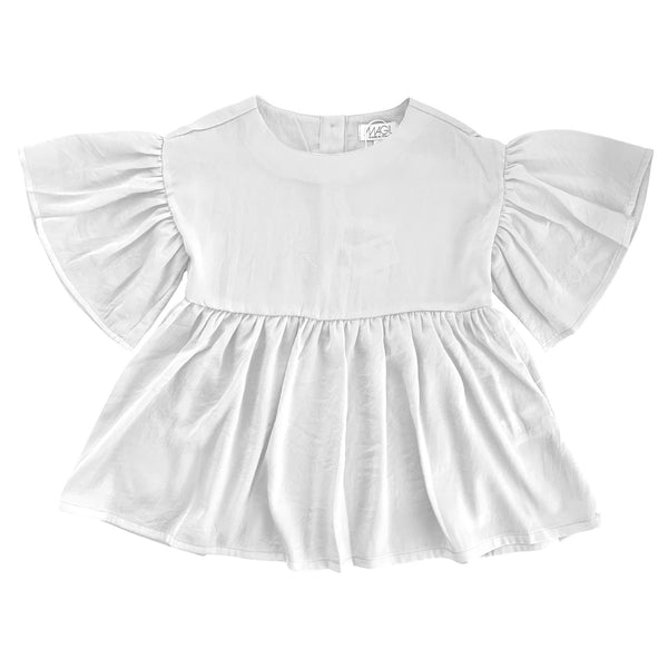 SILK TOUCH SHIRT WITH RUFFLE SLEEVES