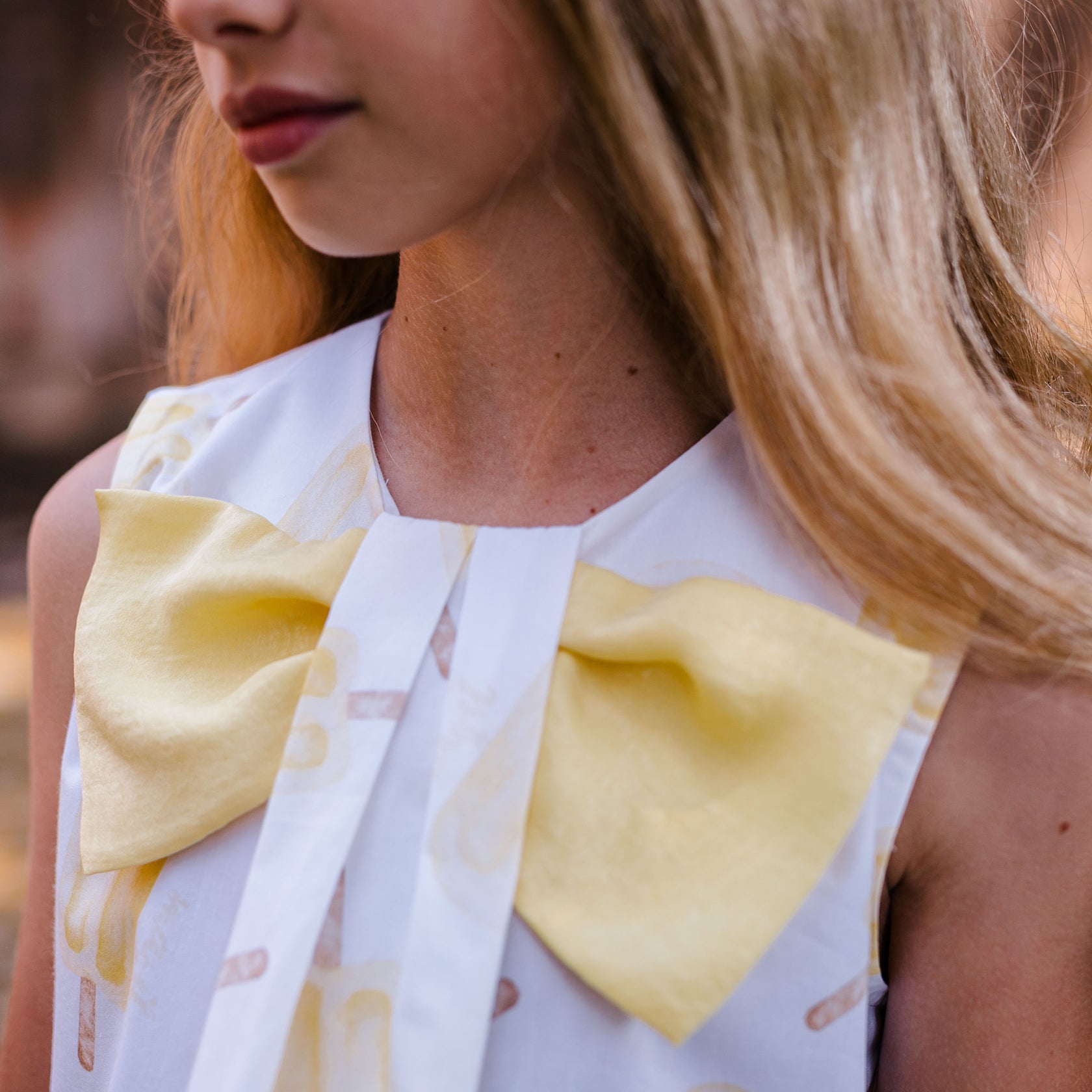 YELLOW ICE POPS TOP WITH MAXI BOW